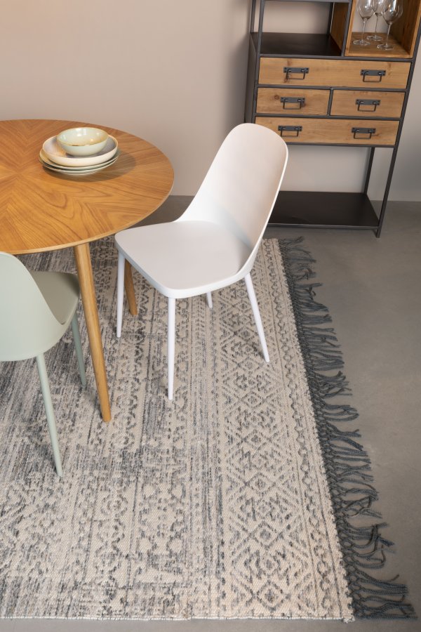 WHITE LABEL LIVING Pip spisebordsstol - hvid polypropylen og metal