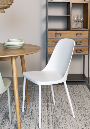 WHITE LABEL LIVING Pip spisebordsstol - hvid polypropylen og metal