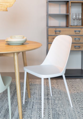 WHITE LABEL LIVING Pip spisebordsstol - hvid polypropylen og metal
