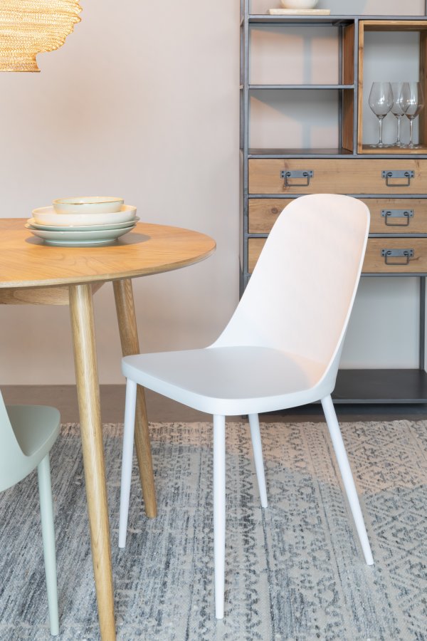 WHITE LABEL LIVING Pip spisebordsstol - hvid polypropylen og metal