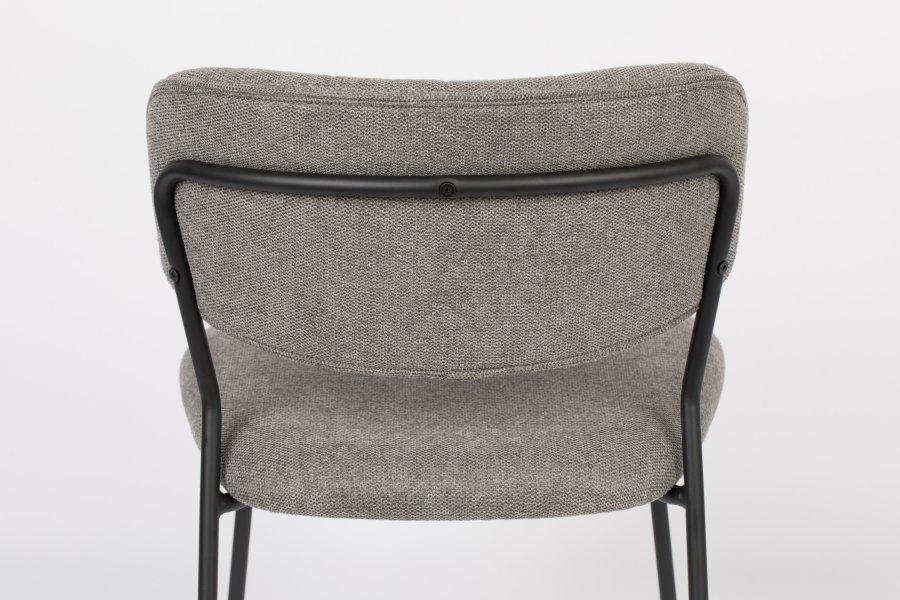 WHITE LABEL LIVING Jolien spisebordsstol - gr polyester/nylon og sort stl