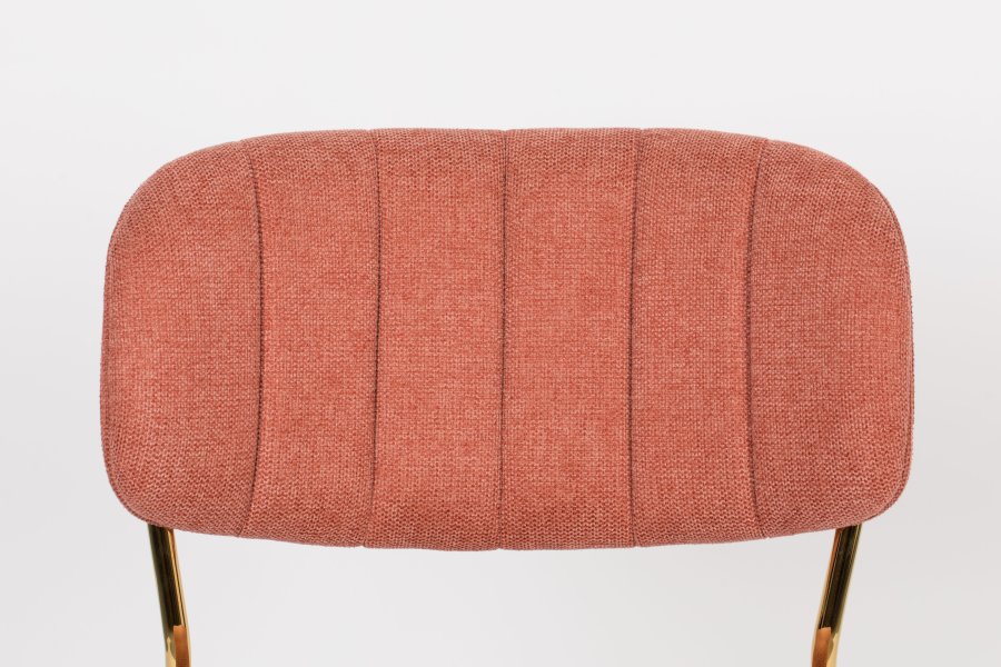 WHITE LABEL LIVING Jolien spisebordsstol - lyserd polyester/nylon og guld stl