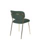 WHITE LABEL LIVING Jolien spisebordsstol - mrkegrn polyester/nylon og guld stl