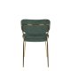 WHITE LABEL LIVING Jolien spisebordsstol - mrkegrn polyester/nylon og guld stl