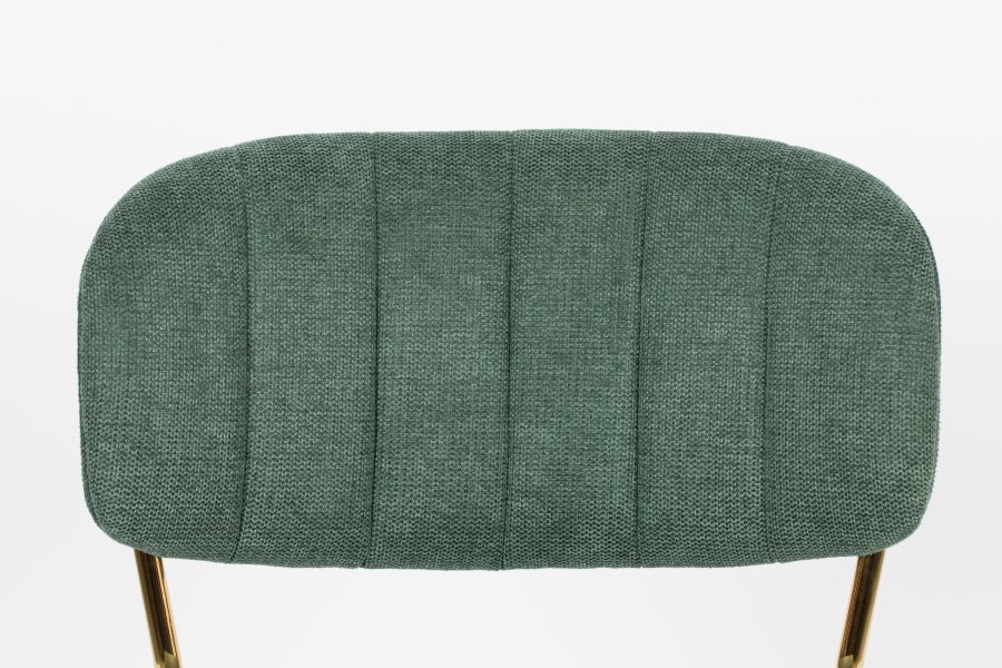 WHITE LABEL LIVING Jolien spisebordsstol - mrkegrn polyester/nylon og guld stl