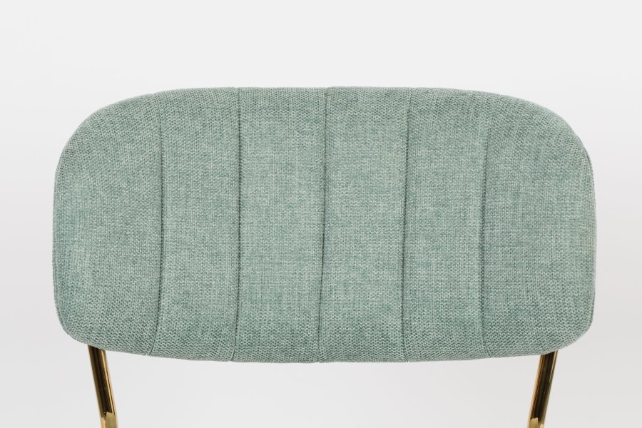 WHITE LABEL LIVING Jolien spisebordsstol - lysegrn polyester/nylon og guld stl