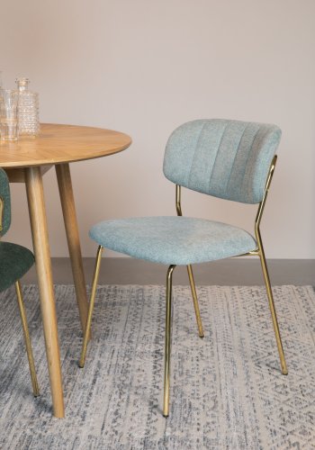 WHITE LABEL LIVING Jolien spisebordsstol - lysegrn polyester/nylon og guld stl