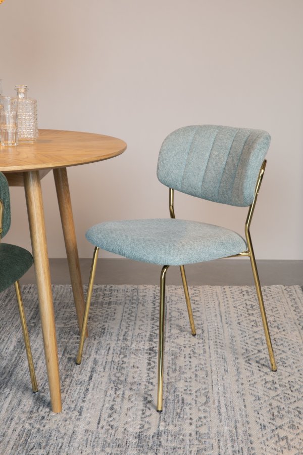 WHITE LABEL LIVING Jolien spisebordsstol - lysegrn polyester/nylon og guld stl