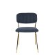 WHITE LABEL LIVING Jolien spisebordsstol - mrkebl polyester/nylon og guld stl