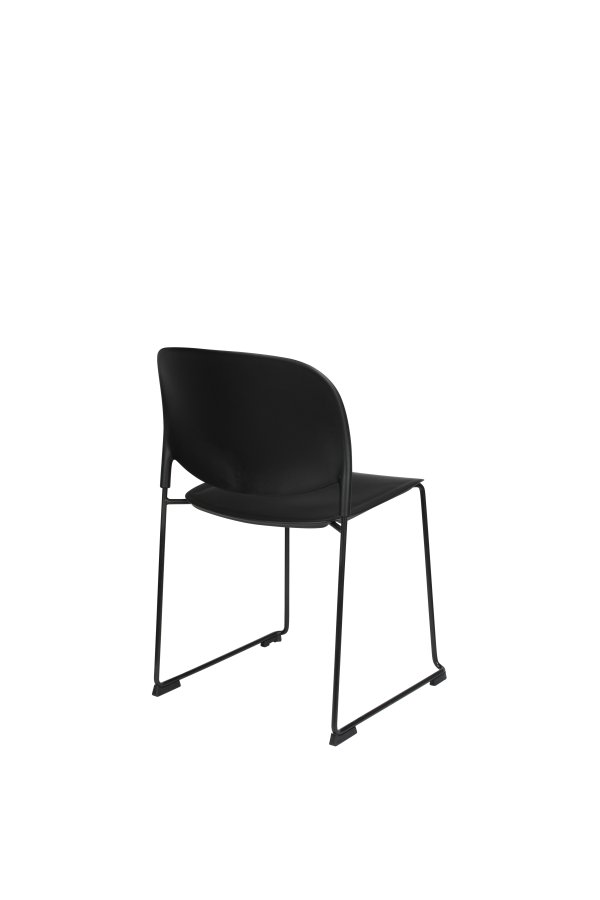 WHITE LABEL LIVING Stacks spisebordsstol, stabelbar - sort polypropylen og stl