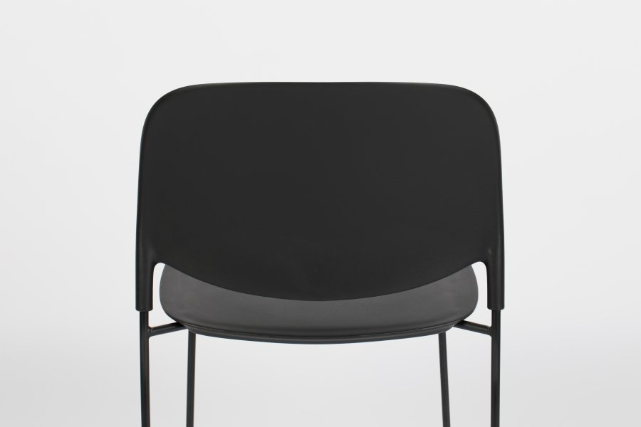 WHITE LABEL LIVING Stacks spisebordsstol, stabelbar - sort polypropylen og stl