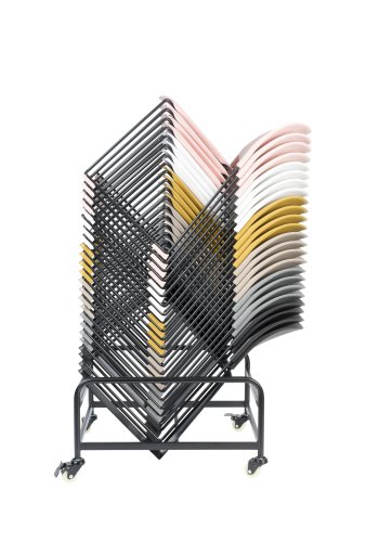 WHITE LABEL LIVING Stacks spisebordsstol, stabelbar - sort polypropylen og stl