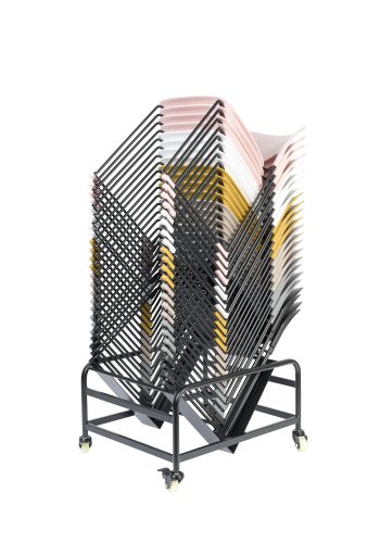 WHITE LABEL LIVING Stacks spisebordsstol, stabelbar - sort polypropylen og stl