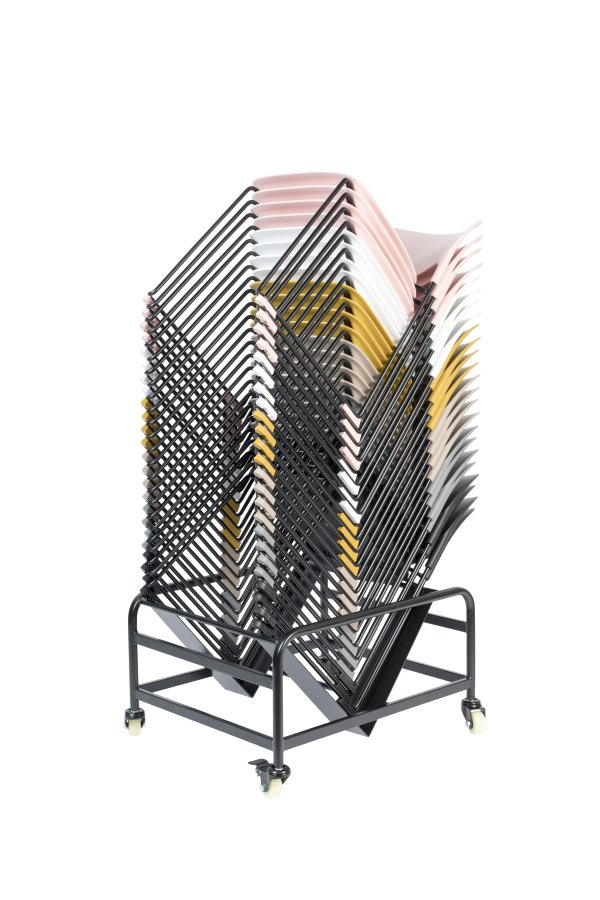 WHITE LABEL LIVING Stacks spisebordsstol, stabelbar - sort polypropylen og stl