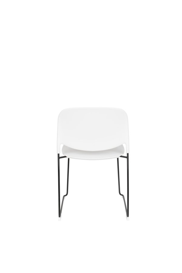 WHITE LABEL LIVING Stacks spisebordsstol, stabelbar - hvid polypropylen og stl