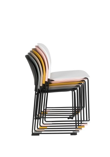 WHITE LABEL LIVING Stacks spisebordsstol, stabelbar - hvid polypropylen og stl