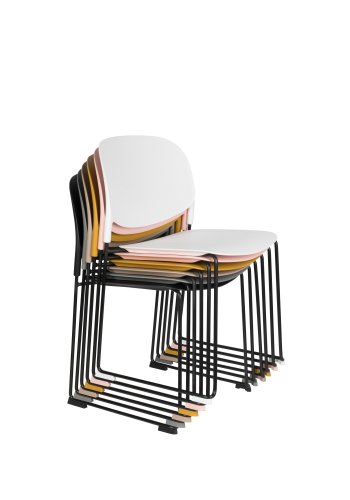WHITE LABEL LIVING Stacks spisebordsstol, stabelbar - okkergul polypropylen og stl