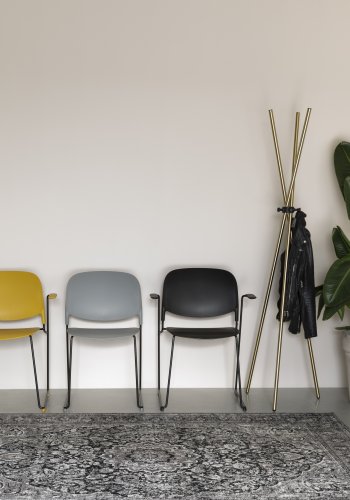 WHITE LABEL LIVING Stacks spisebordsstol, stabelbar - gr polypropylen og stl