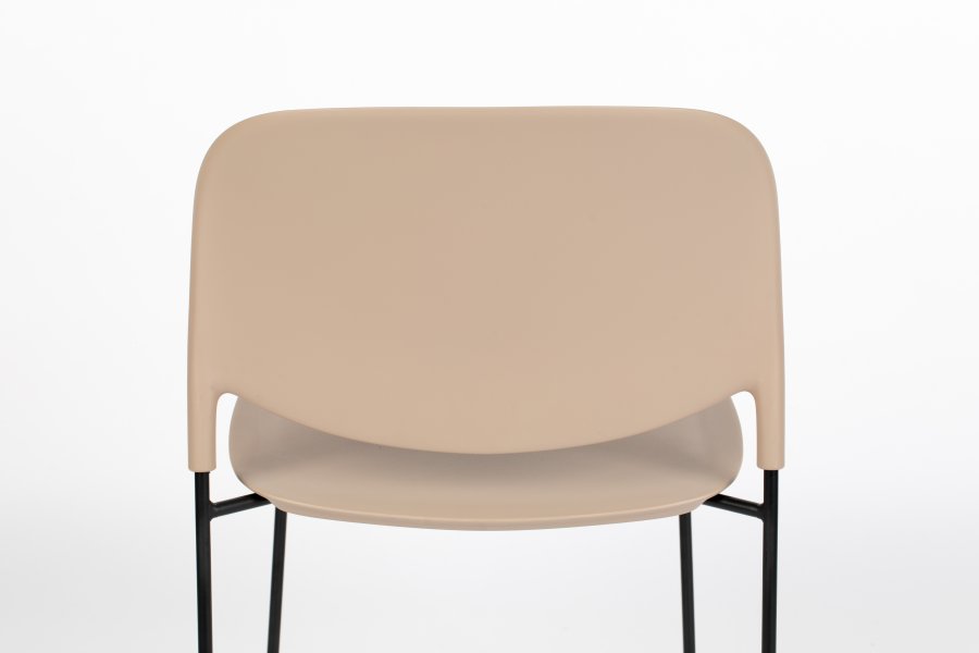 WHITE LABEL LIVING Stacks spisebordsstol, stabelbar - brun polypropylen og stl