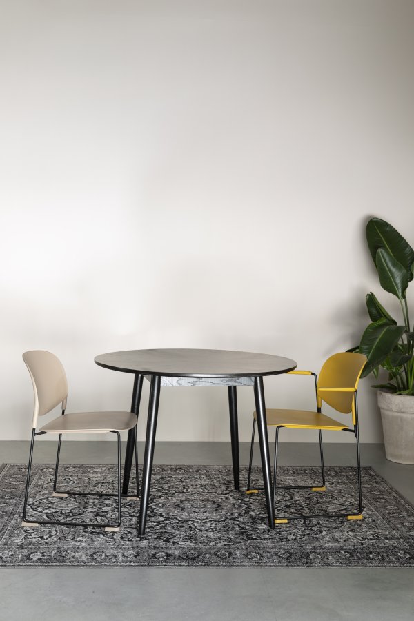 WHITE LABEL LIVING Stacks spisebordsstol, stabelbar - brun polypropylen og stl