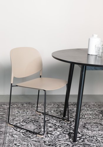 WHITE LABEL LIVING Stacks spisebordsstol, stabelbar - brun polypropylen og stl
