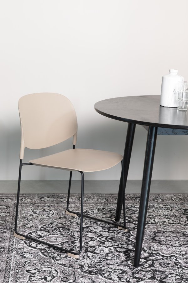 WHITE LABEL LIVING Stacks spisebordsstol, stabelbar - brun polypropylen og stl