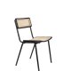 ZUIVER Jort spisebordsstol - natur rattan og sort stl