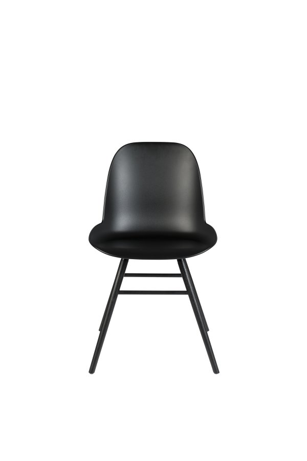 ZUIVER Albert Kuip spisebordsstol - sort plastik og sort asketr