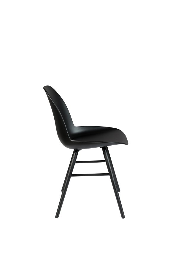 ZUIVER Albert Kuip spisebordsstol - sort plastik og sort asketr