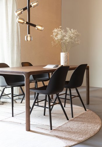 ZUIVER Albert Kuip spisebordsstol - sort plastik og sort asketr