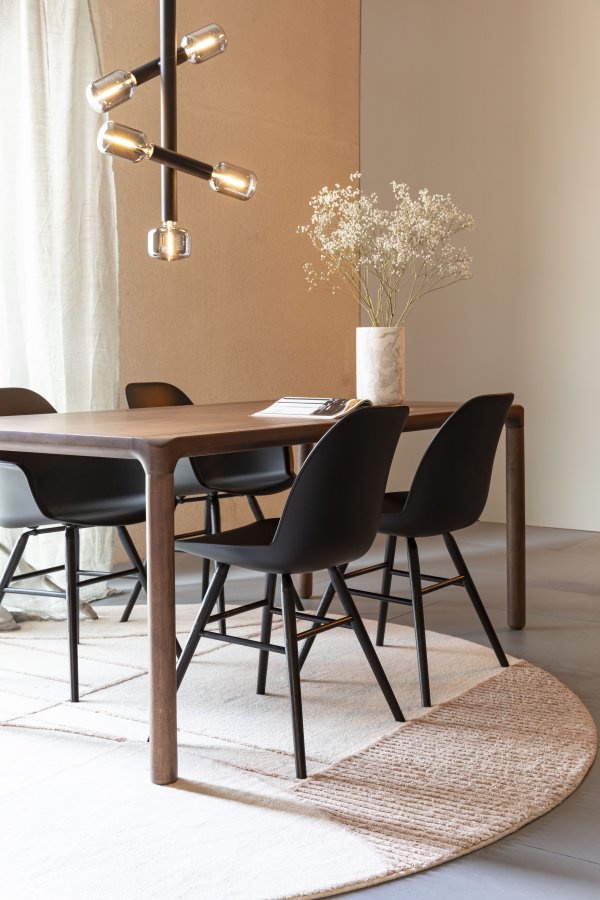 ZUIVER Albert Kuip spisebordsstol - sort plastik og sort asketr