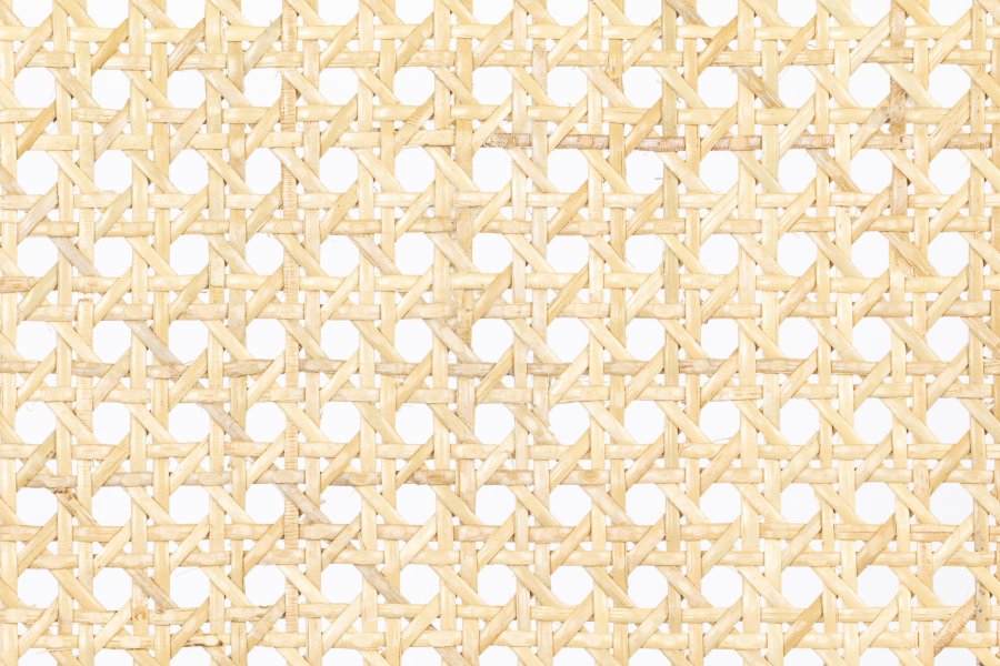 ZUIVER Spike spisebordsstol - natur rattan, lyserd polyester og sort stl