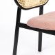 ZUIVER Spike spisebordsstol - natur rattan, lyserd polyester og sort stl