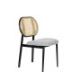 ZUIVER Spike spisebordsstol - natur rattan, gr polyester og sort stl