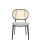 ZUIVER Spike spisebordsstol - natur rattan, gr polyester og sort stl