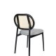 ZUIVER Spike spisebordsstol - natur rattan, gr polyester og sort stl