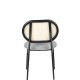 ZUIVER Spike spisebordsstol - natur rattan, gr polyester og sort stl