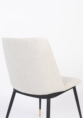 WHITE LABEL LIVING Lionel spisebordsstol - beige polyester/nylon og stl