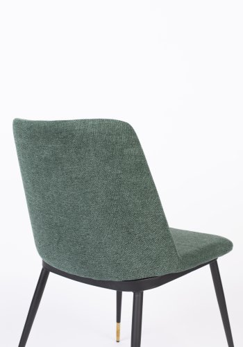 WHITE LABEL LIVING Lionel spisebordsstol - mrkegrn polyester/nylon og stl
