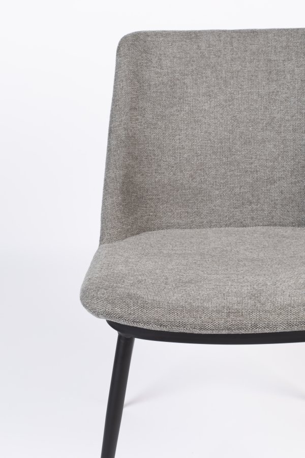 WHITE LABEL LIVING Lionel spisebordsstol - lysegr polyester/nylon og stl