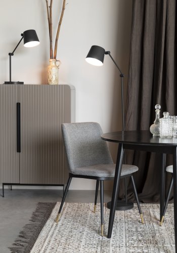 WHITE LABEL LIVING Lionel spisebordsstol - lysegr polyester/nylon og stl