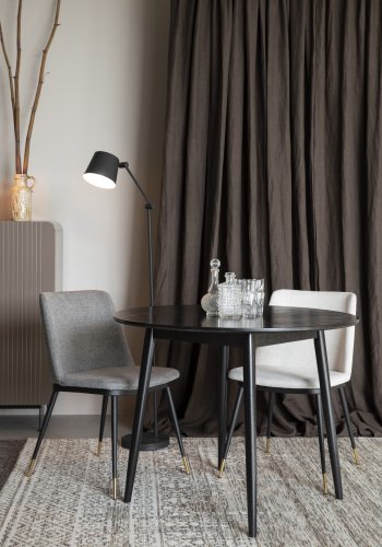 WHITE LABEL LIVING Lionel spisebordsstol - lysegr polyester/nylon og stl