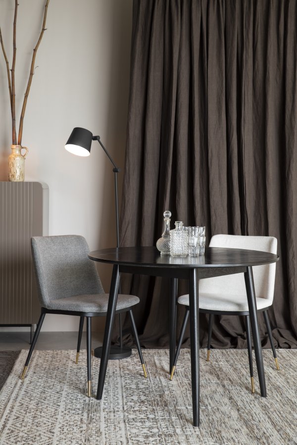 WHITE LABEL LIVING Lionel spisebordsstol - lysegr polyester/nylon og stl