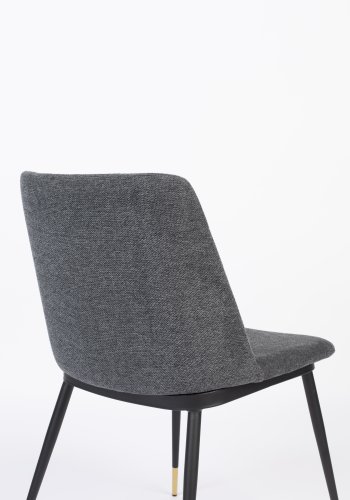 WHITE LABEL LIVING Lionel spisebordsstol - mrkegr polyester/nylon og stl