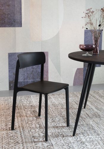 WHITE LABEL LIVING Clive spisebordsstol - sort polypropylen