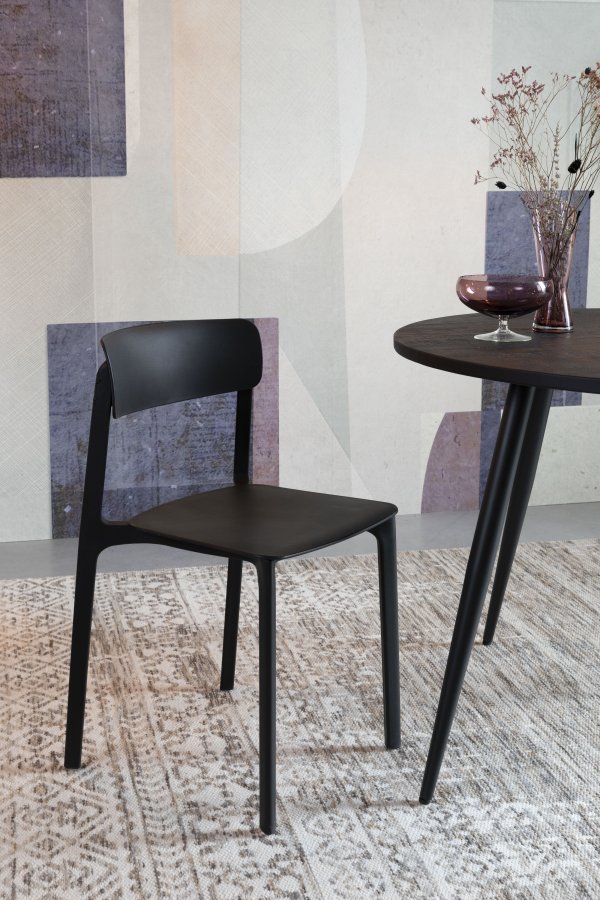 WHITE LABEL LIVING Clive spisebordsstol - sort polypropylen