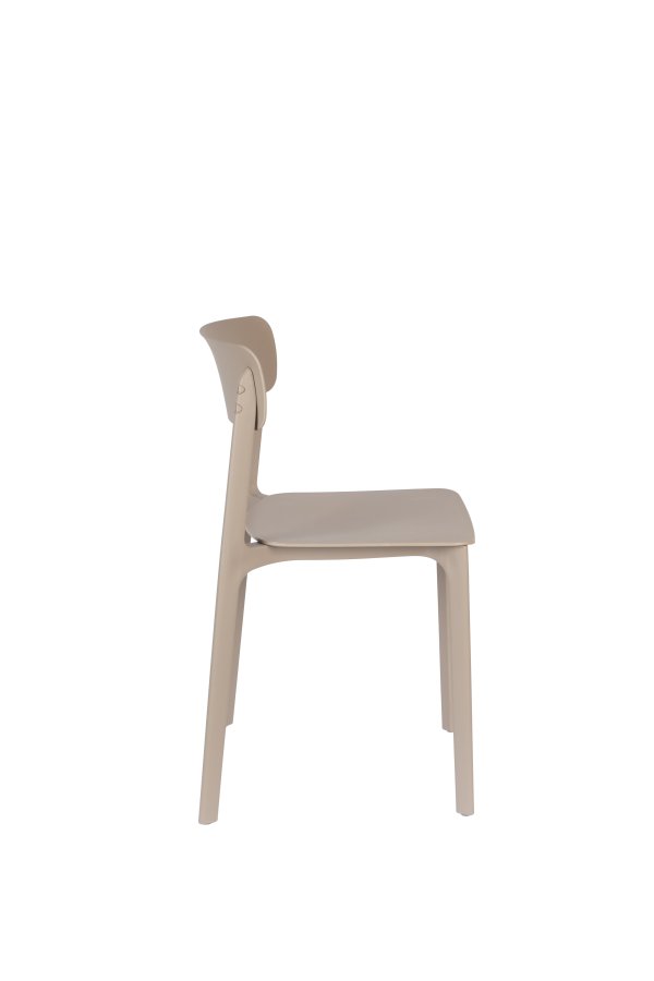 WHITE LABEL LIVING Clive spisebordsstol - lysebrun polypropylen