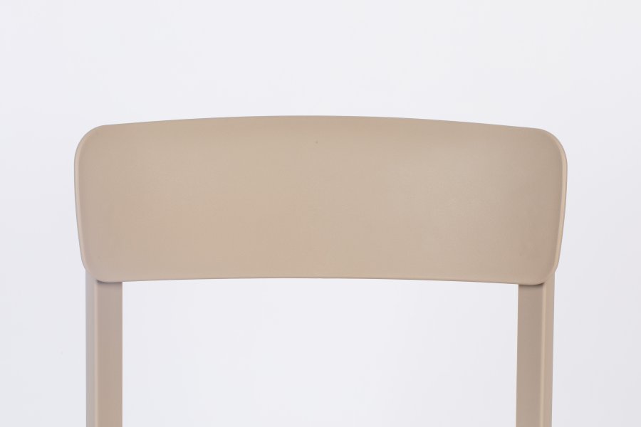 WHITE LABEL LIVING Clive spisebordsstol - lysebrun polypropylen