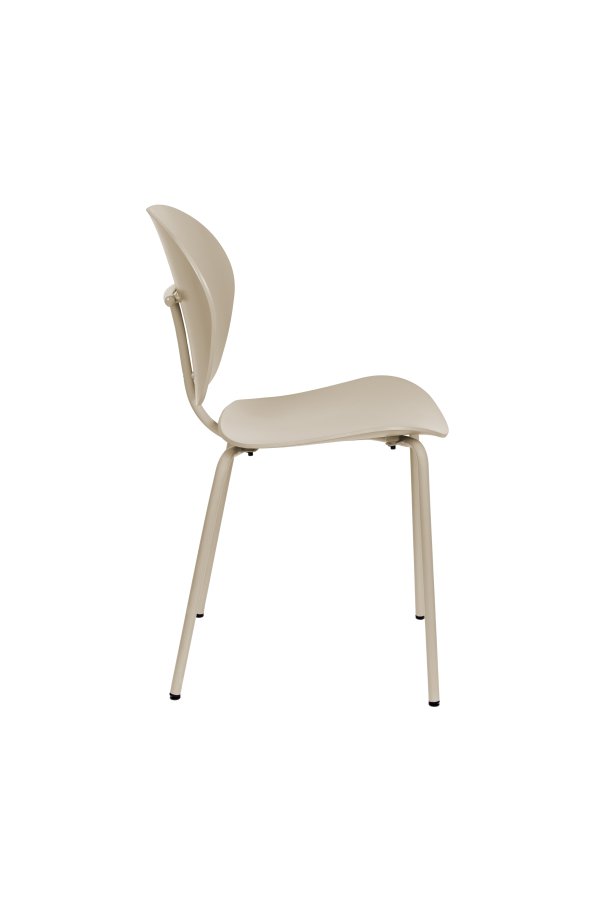ZUIVER Ocean Rice spisebordsstol - beige genbrugt plast fra havet og beige metal