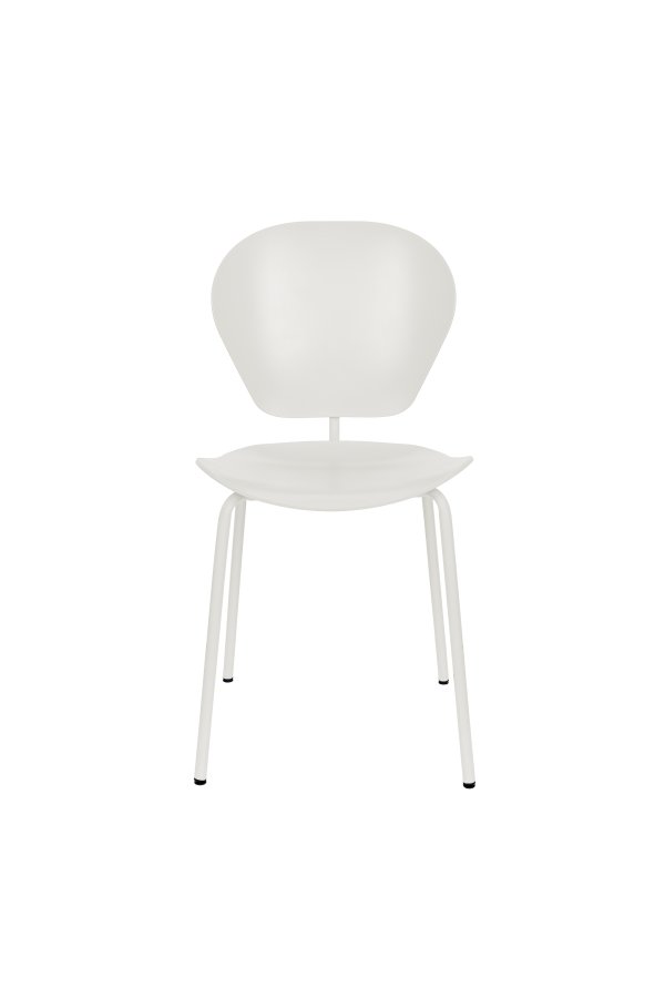 ZUIVER Ocean kokosmlk spisebordsstol - hvid genbrugt plast fra havet og hvid metal